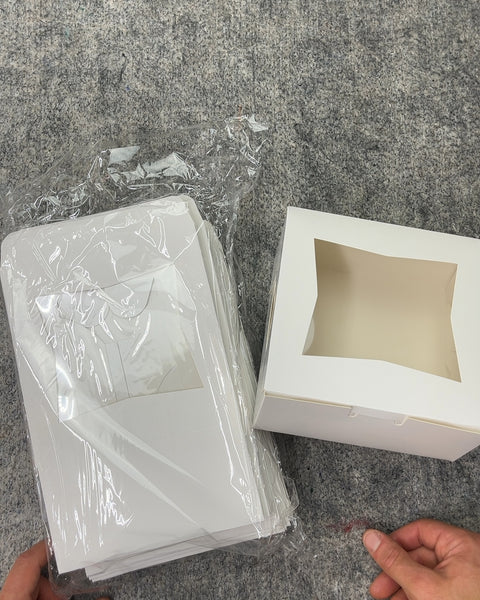 White Cardboard Bakery Boxes with Window