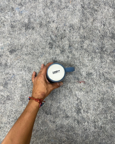 Crate & Barrel Blue Ceramic Coffee Mug