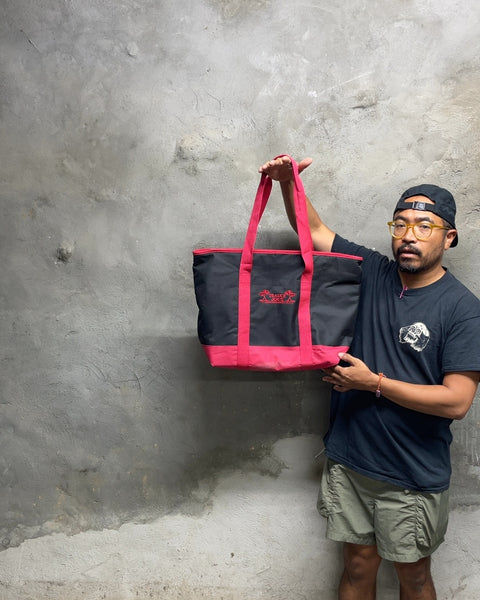 Trader Joe's Black and Red Insulated Tote Bag
