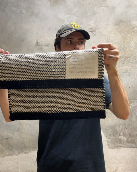 Pretty Black & White Woven Mat, 16x16"