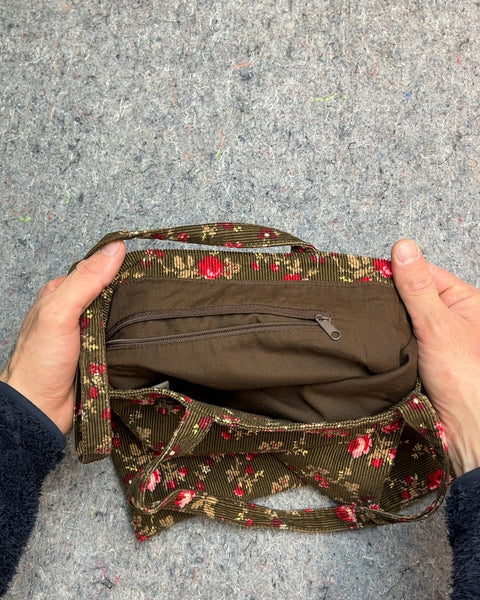 Floral Corduroy Tote Bag