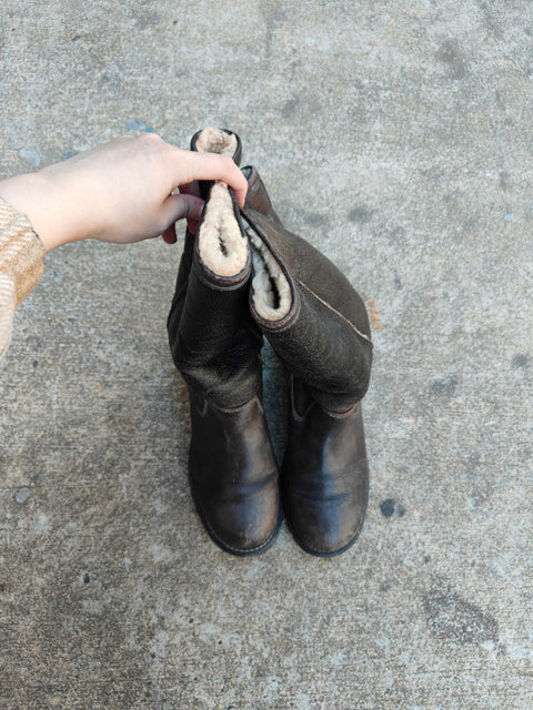 Uggs Brooks Tall Leather Boots, Sz 8 EU 39