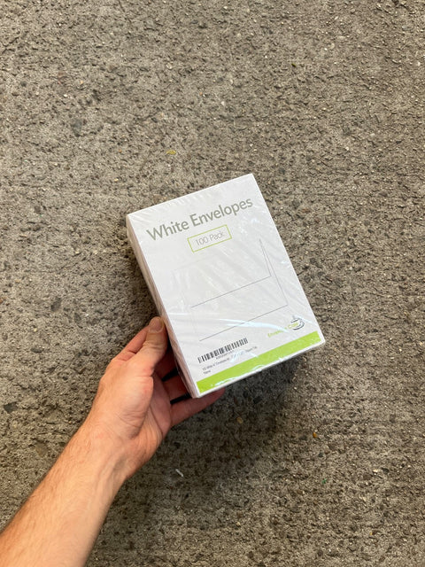 100 White Envelopes, 7.25x5.25"