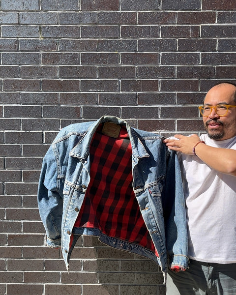 Vintage Levi's Flannel-lined Denim Trucker Jacket, Size Women Large