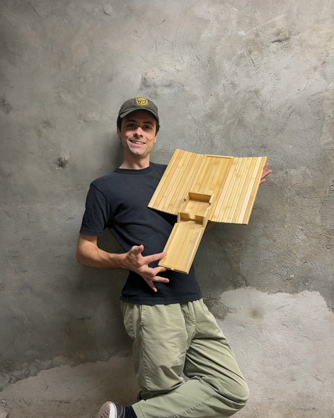 Bamboo Couch Armrest Tray with Phone Holder