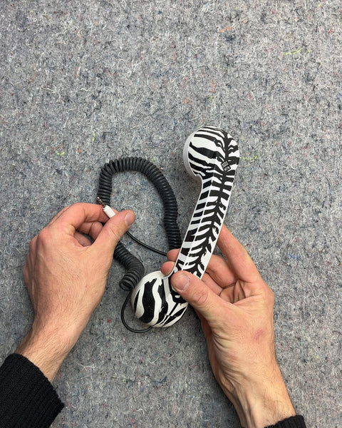 Zebra Print Retro Phone Handset, Works!