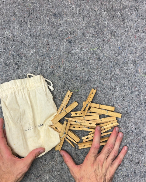 Wooden Clothespins with Cute Drawstring Bag