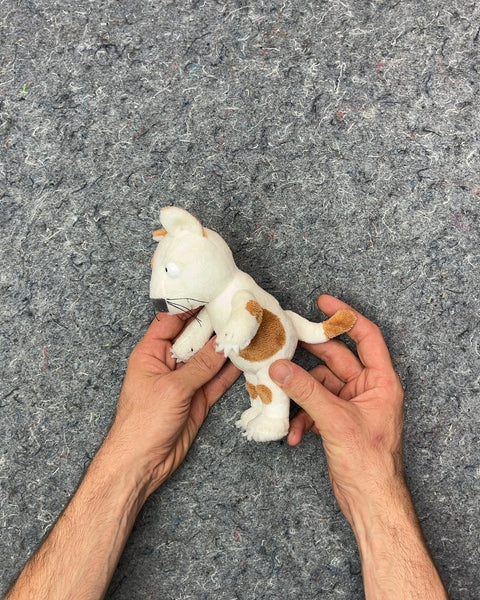 White and Brown Spotted Dog Plushie