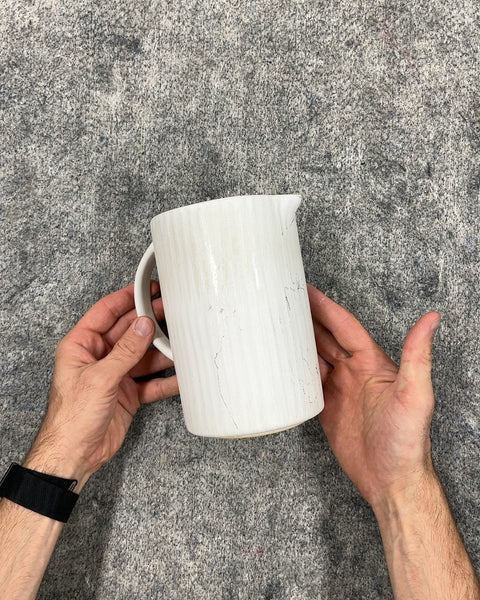 CB2 White Ceramic Pitcher