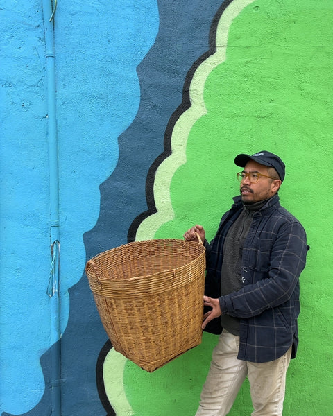 Large Woven Wicker Basket, H14x20"
