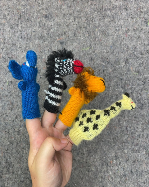 Knitted Animal Finger Puppets