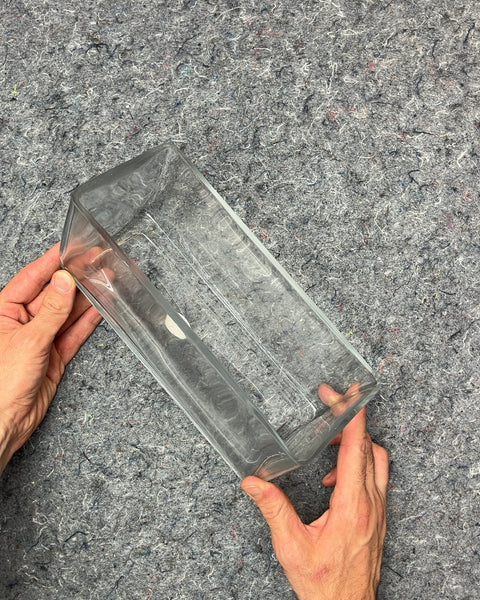 Clear Rectangular Glass Vase, 4x10"