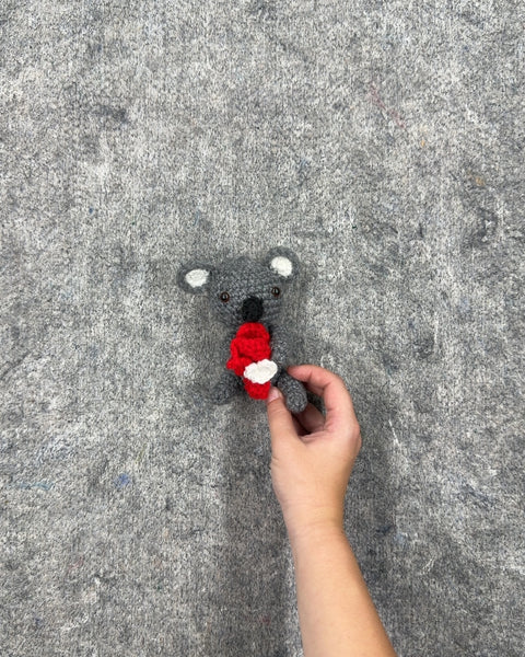 Crochet Koala Plushie with Red Heart