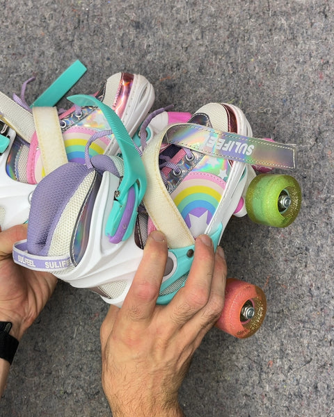 SULIFEEL Kids Rainbow Roller Skates, Size US 10-13C or EU 28-31