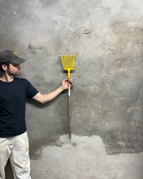 Small Yellow Leaf Rake with Wooden Handle