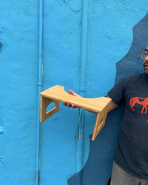 Folding Bamboo Toilet Stool