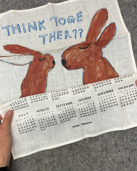 Mogu Takahashi Think Together 2026 Calendar Tea Towel