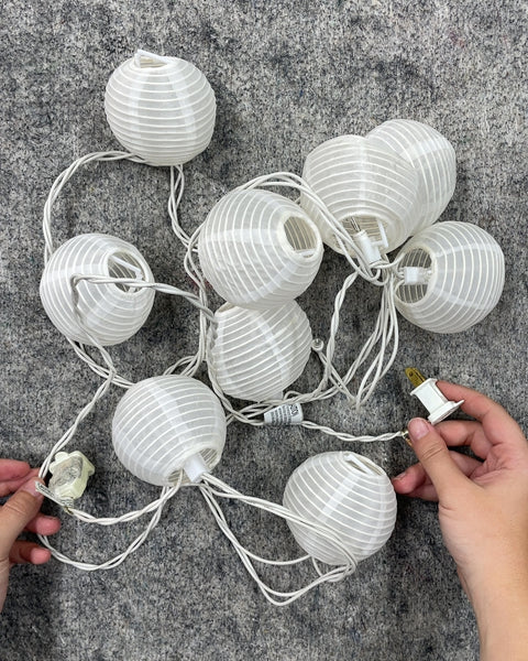 White Paper Lantern String Lights