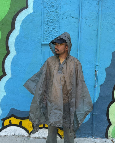 Gray Rain Poncho, One Size