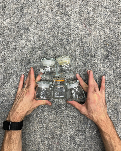 Mini Clear Glass Jars with Lids, Set of 5