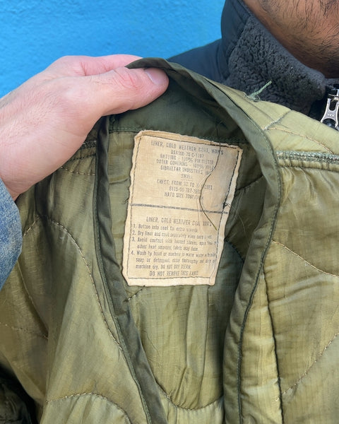 Vintage Army Quilted Coat Liner Jacket, Size S