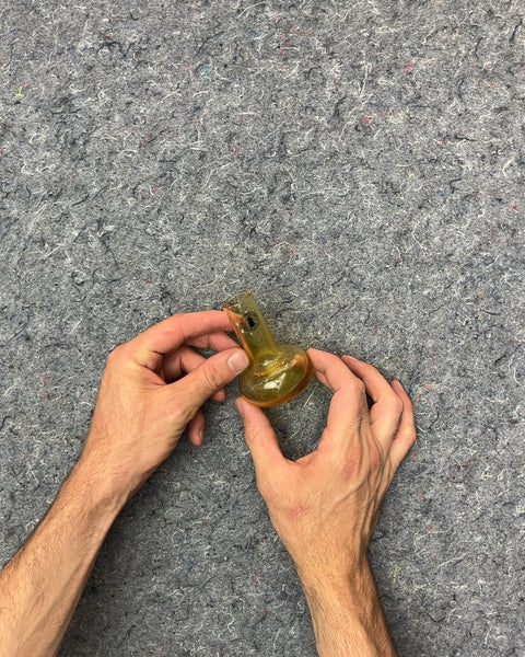 Small Amber Glass Vase