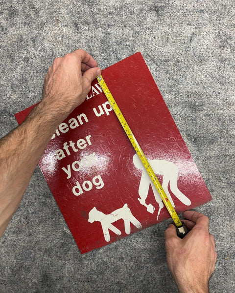 Clean Up After Your Dog It's The Law Sign, 12x14"