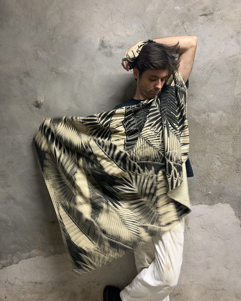 Tropical Palm Leaf Pattern Fabric Remnant