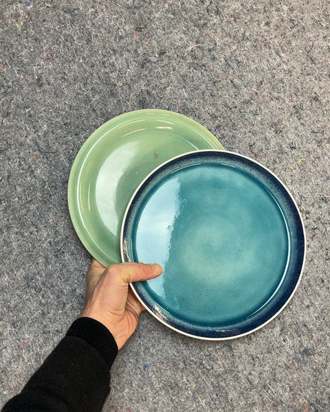 Two Pretty Ceramic Dinner Plates, One From CB2
