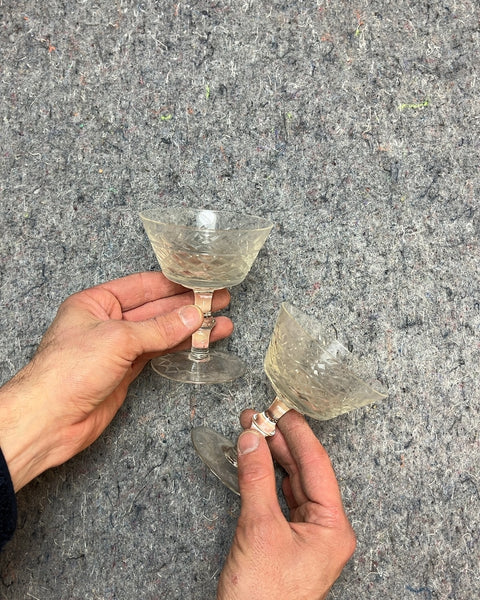 Another Pair of Vintage Etched Coupe Glasses