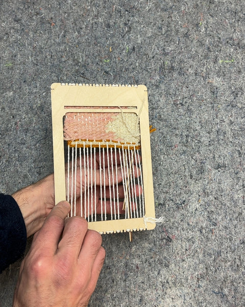 Small Wooden Weaving Loom with Yarn