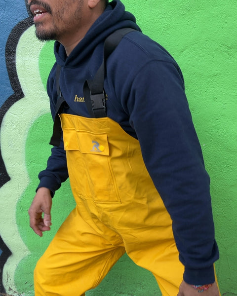 RainRider Yellow Waterproof Overalls, Size L