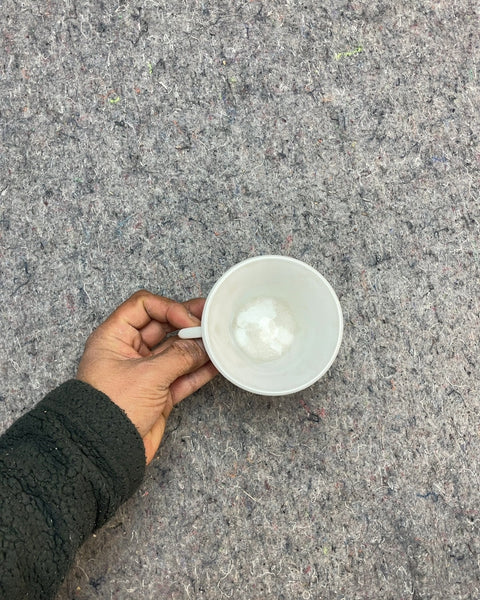 Pretty White Milk Glass Tea Cup