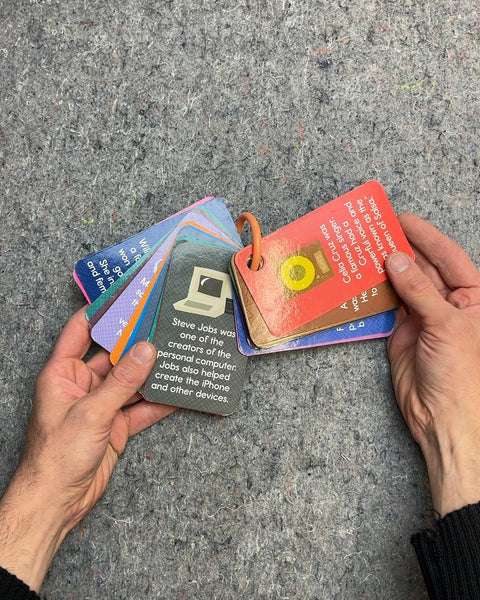 Kids Learning Flash Cards with Important Folks