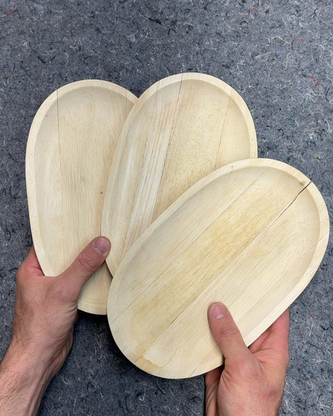 Woodard & Charles Oval Wood Trays, Set of 3