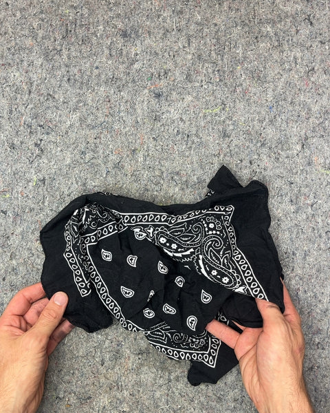 Black and White Paisley Bandana