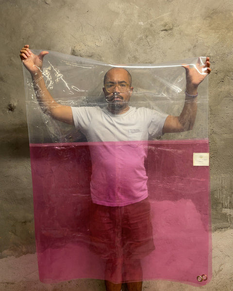 Quiet Town The Sun Shower Curtain in Pink and Clear, 72x72”