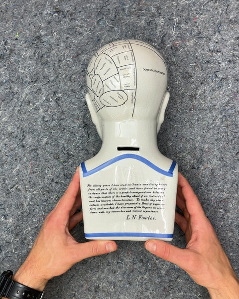 L.N. Fowler Phrenology Head Bust Piggy Bank