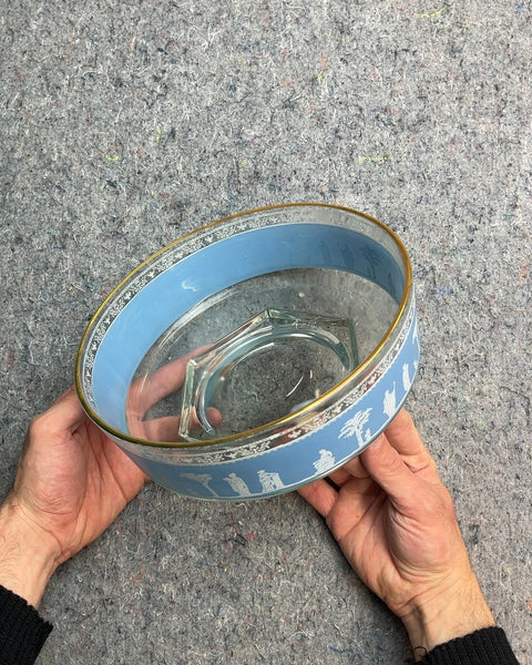 Vintage Jeannette Glass Hellenic Blue Bowl
