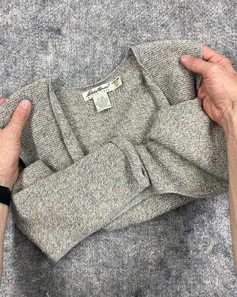 Eddie Bauer Gray Knit Cardigan Vest, Size Petite S