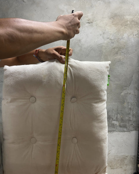 Big Hippo Beige Tufted High Back Chair Cushion, 60x18”