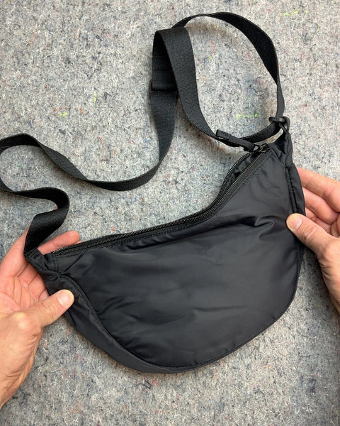 Black Nylon Crossbody Sling Bag