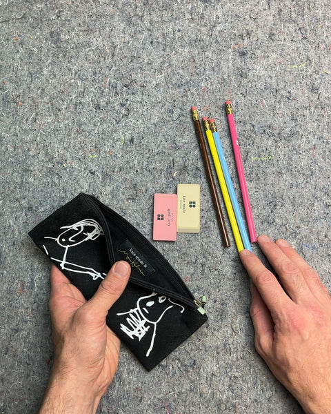 Kate Spade Pencil Case with Pencils and Erasers