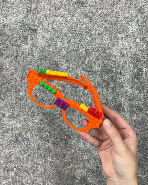 Orange LEGO Style Toy Glasses