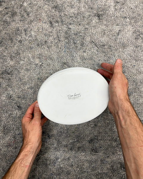 Dario Farrucci White Ceramic Oval Casserole Baking Dish, L10"