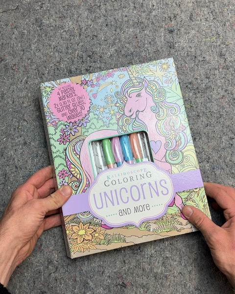 Kaleidoscope Coloring Unicorns and More Book with Markers
