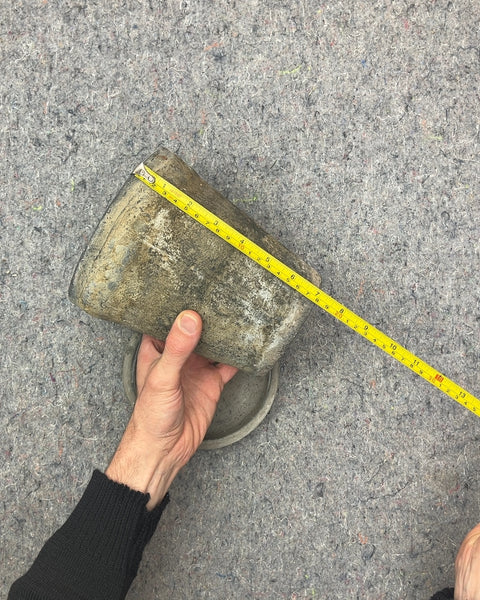Concrete Planter with Saucer, W6"