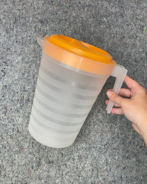 Plastic Pitcher with Orange Lid