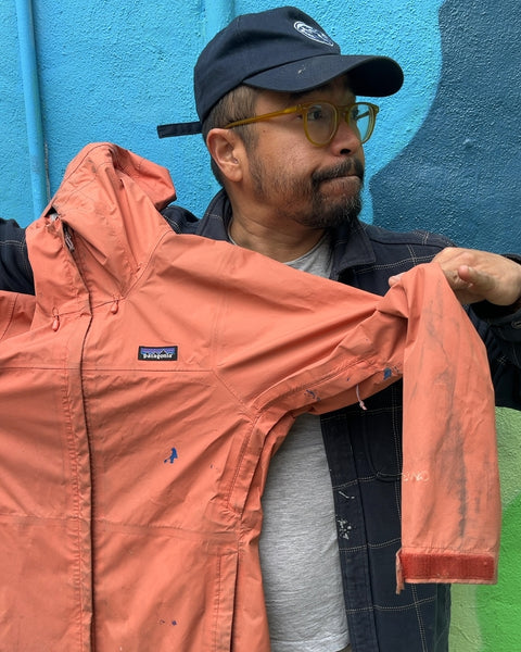 Patagonia Orange Hooded Rain Jacket That Needs A Wash, Size Women S