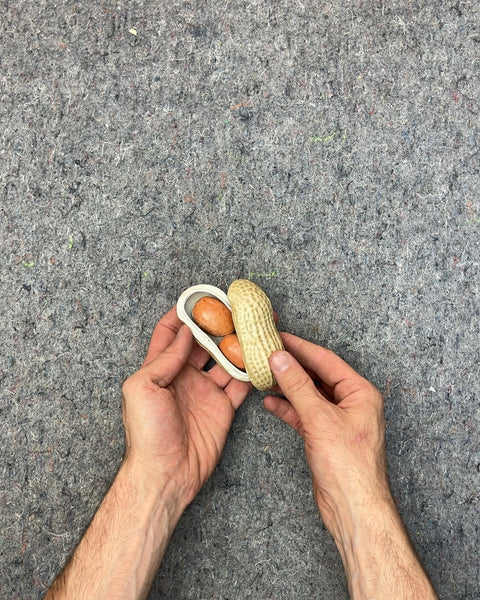Vintage Peanut Shaped Ceramic Trinket Box